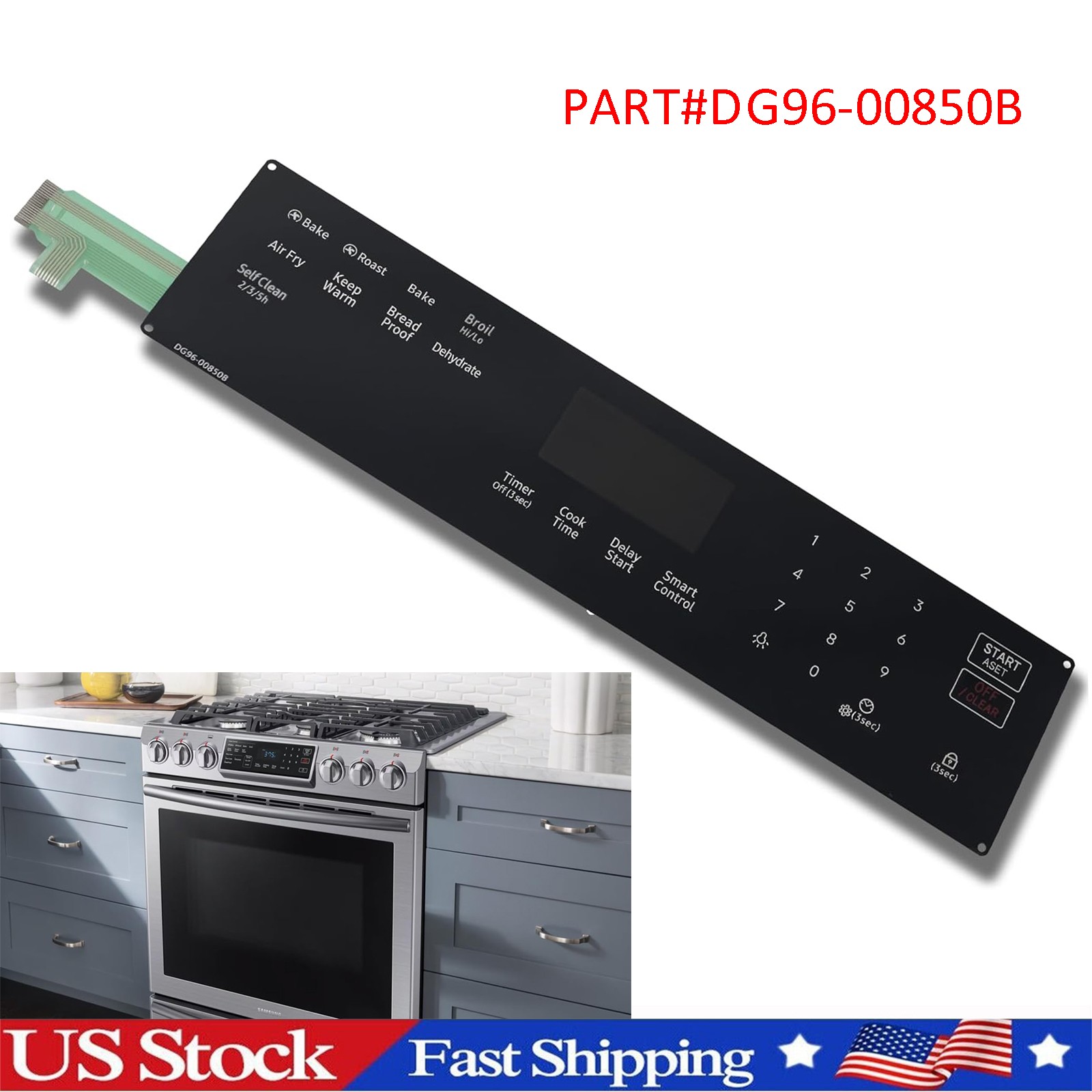 Touchpad Control Panel DG96-00850B For Samsung Gas Ranges NX60A6511SS/AA-01 gallery