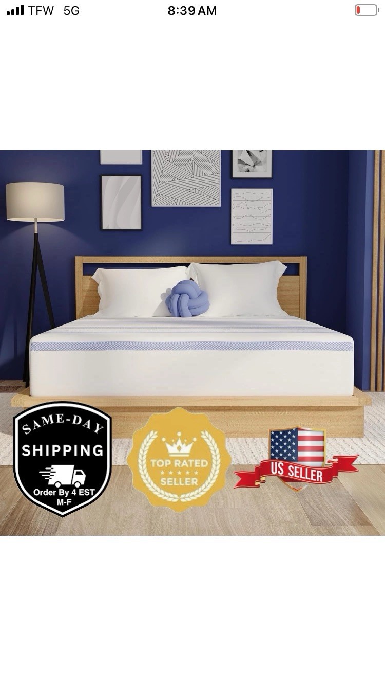 12-Inch Gel Memory Foam Mattress Bed in a Box Twin BONUS PROTECTOR Certi-Pur gallery
