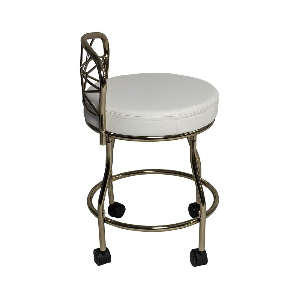 Diana X-Back Vanity Stool with Casters - Gold gallery