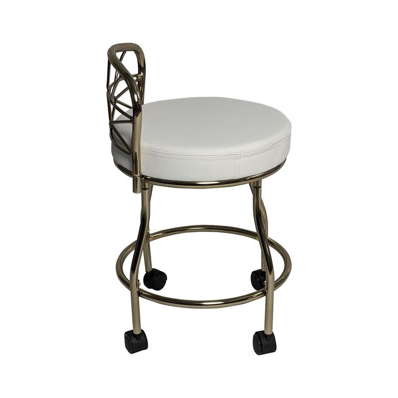 Diana X-Back Vanity Stool with Casters - Gold gallery