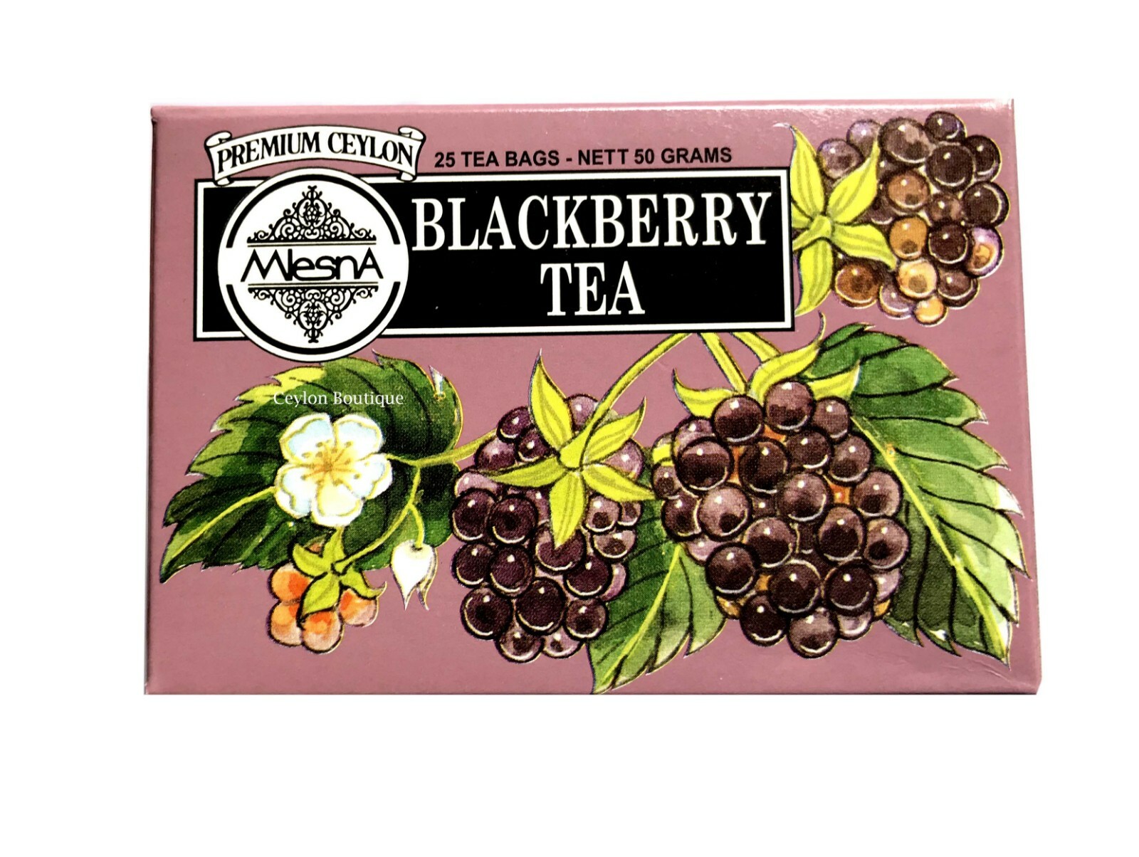 Mlesna blackberry flavored pure Ceylon tea 25 tea bags 50g (1.76oz) gallery