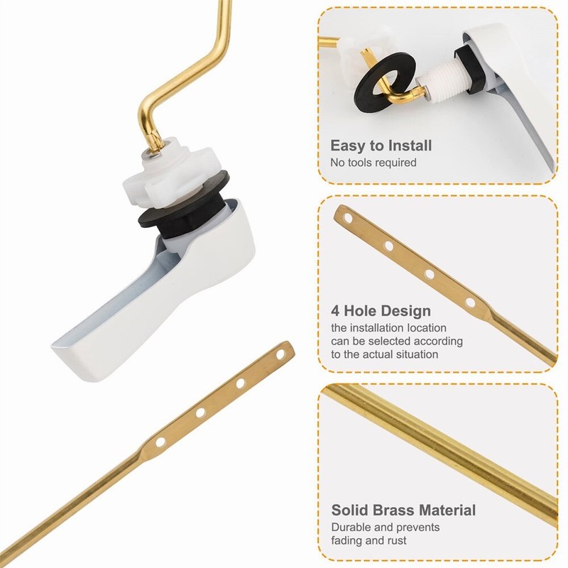 2 Pack Universal Side Mount Toilet Handle Trip Lever Tank Flush Lever Replacemen gallery
