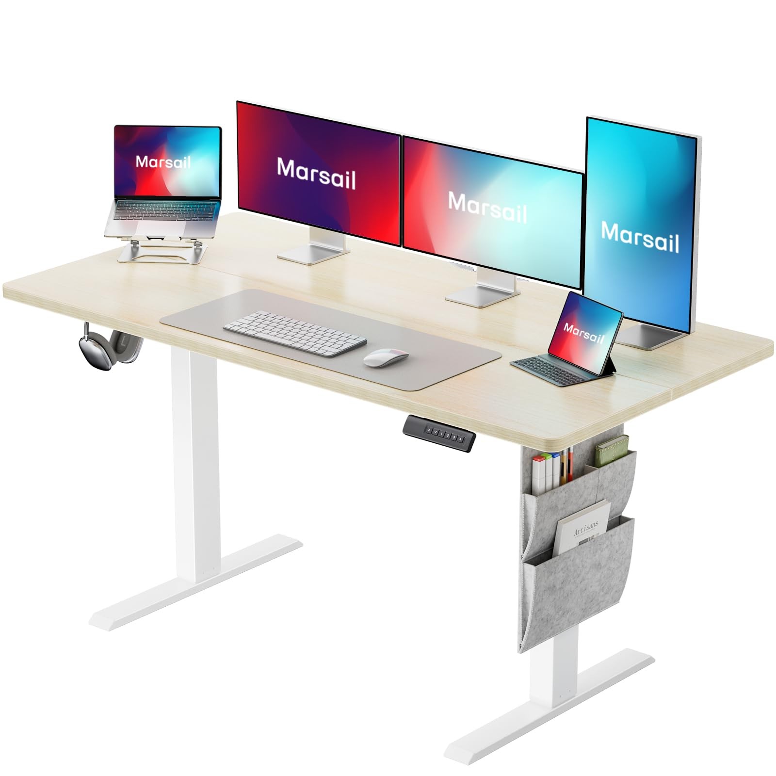 Marsail Standing Desk Adjustable Height, Electric Standing Desk 55*24",(TZESD8N) gallery