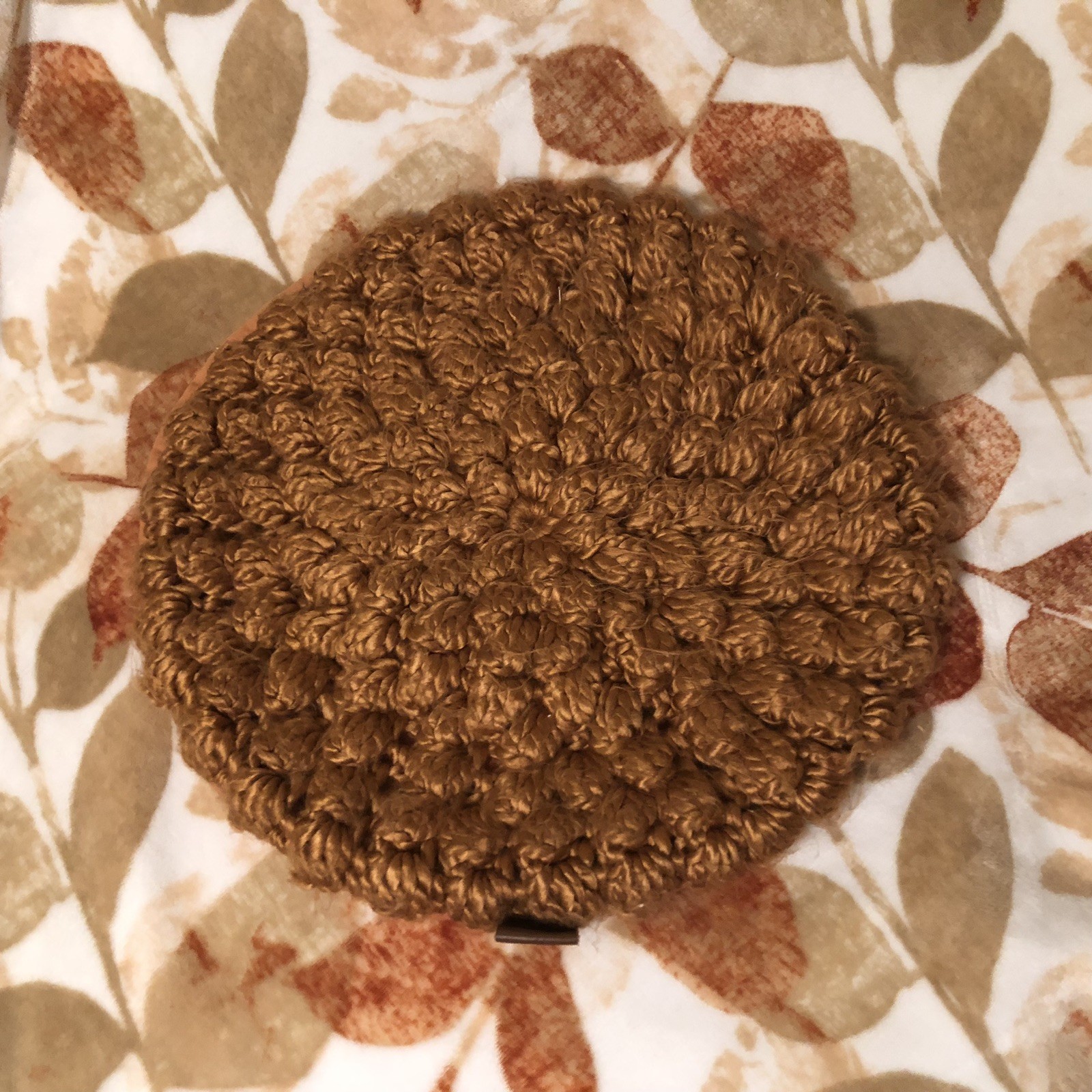 UGG Round Rust Color Crochet Throw Pillow Cover (No Filling/Pillow) 18”Diameter gallery