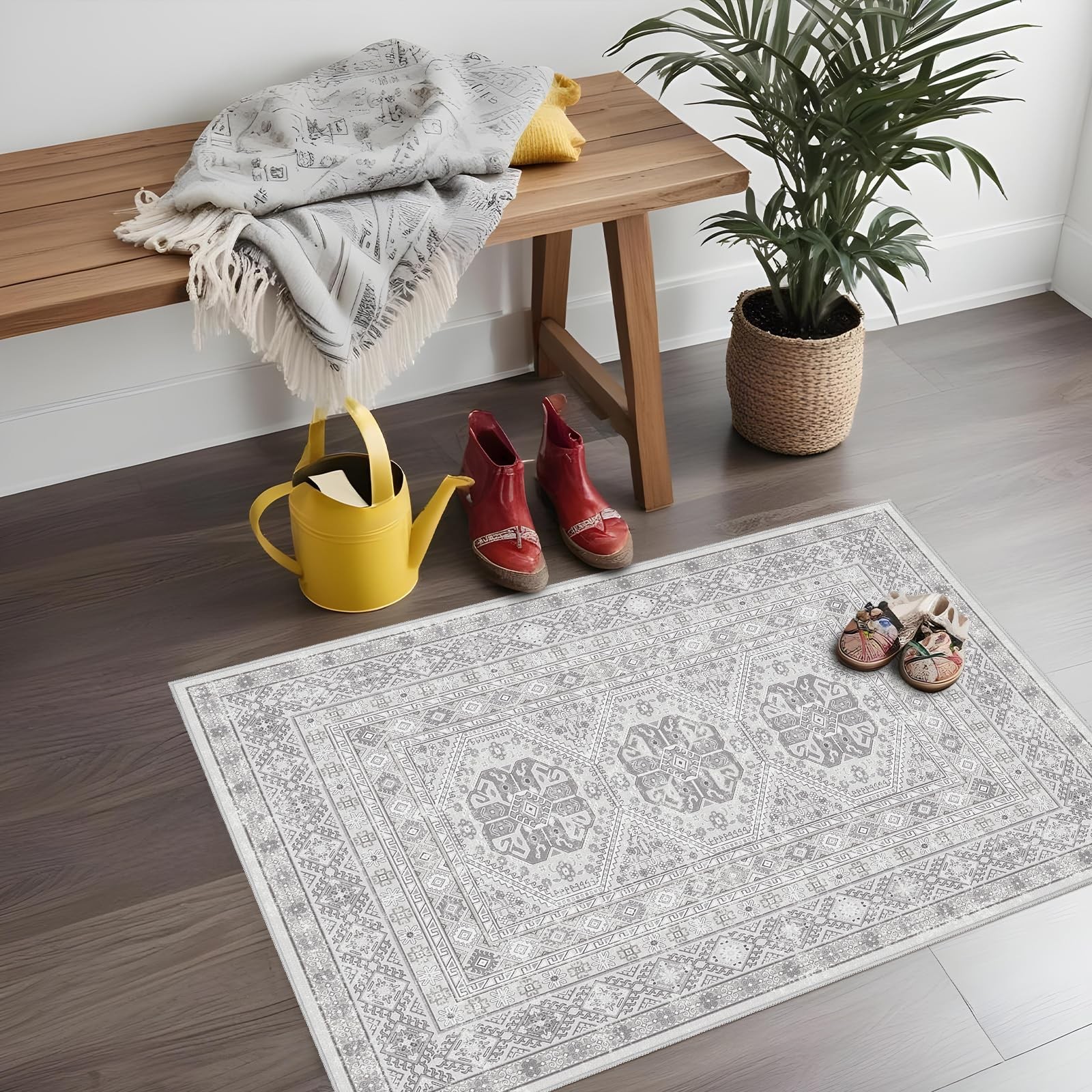 Washable Area Rug Non Slip - 2x3 Small Kitchen 2' x 3' (Rectangular), Grey gallery