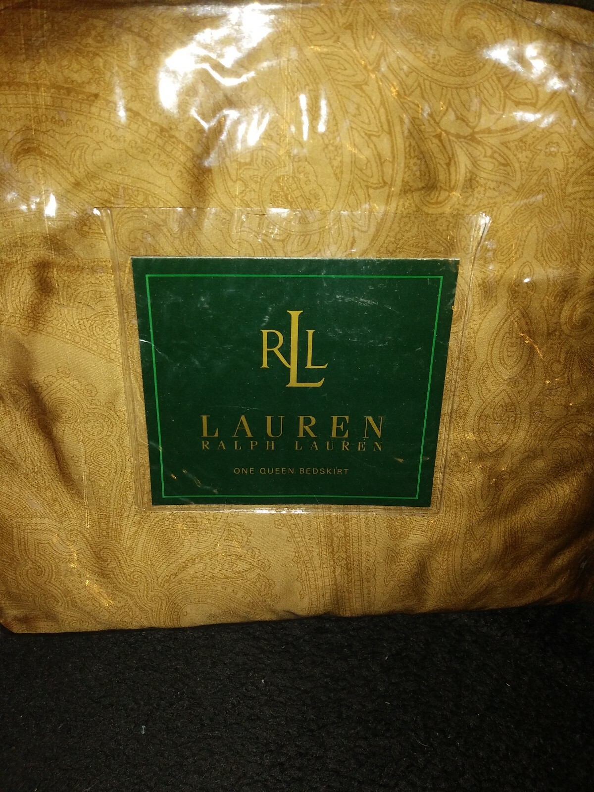 RARE Ralph Lauren Doncaster Camel Paisley Queen Bed skirt New gallery