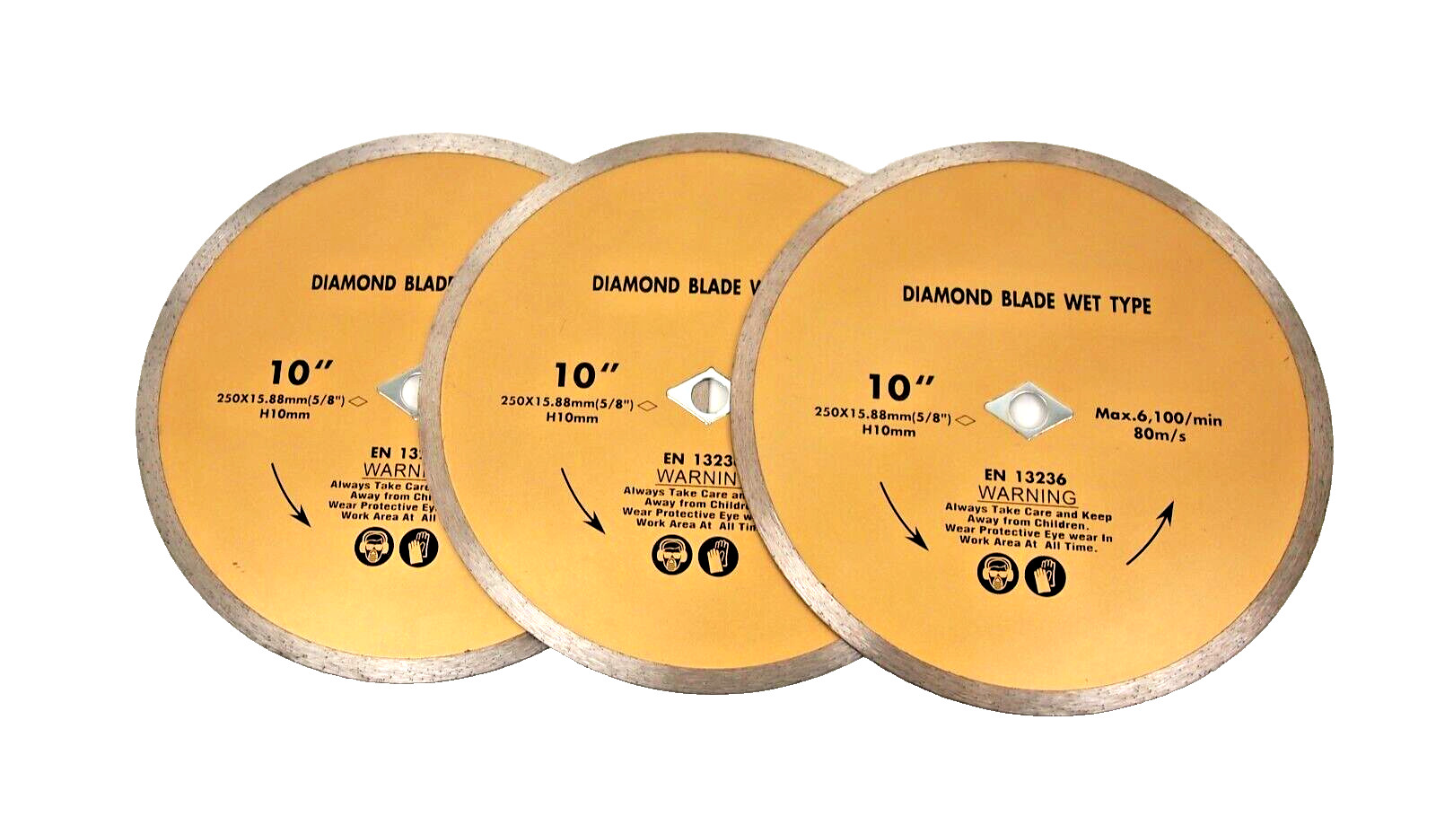 3PC 10" Diamond Saw Blade Wet Continuous 5/8" - 7/8" Granite Tile Stone Concrete gallery