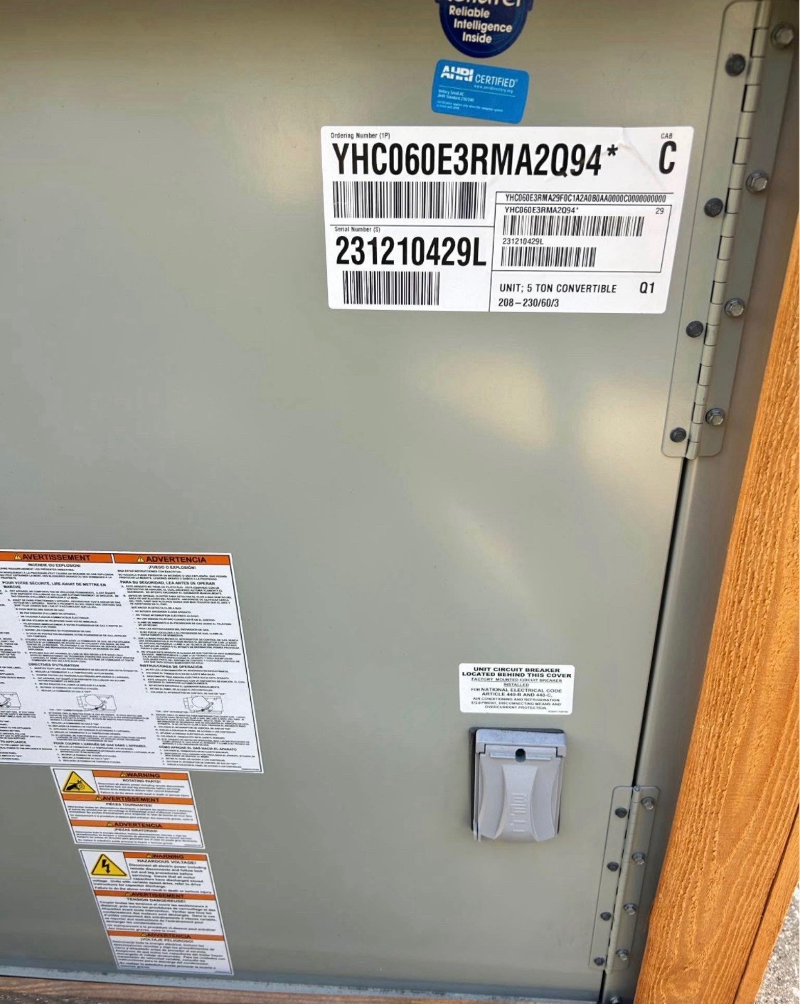 Trane YCH060E3RMA2Q94 208-230V - 3 Phase Package Unit gallery