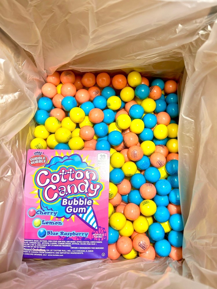 Double Bubble Cotton Candy One Inch Gumballs Bulk Candy 1LB 2LB 3LB 4LB 5LB
