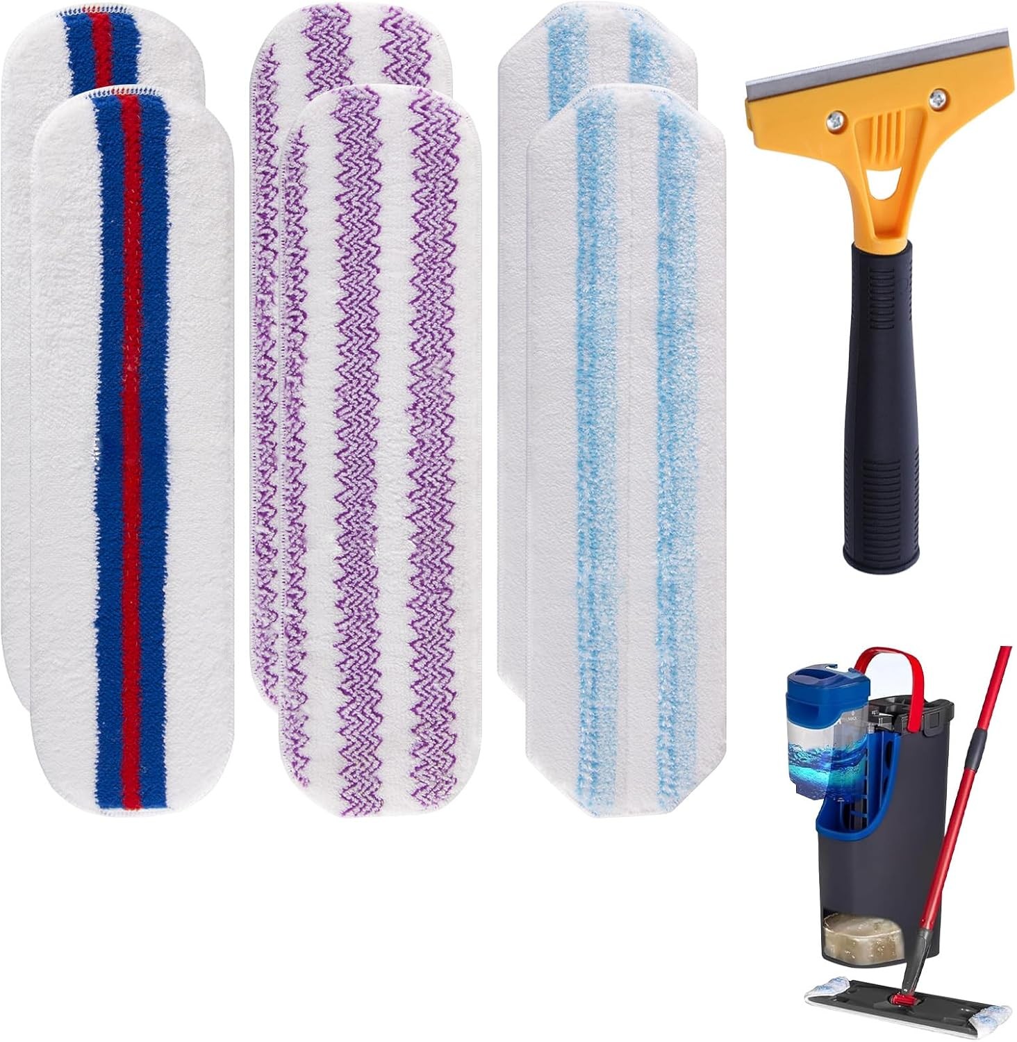 6 Pack Mop Replacement Pads Compatible with O Cedar H2pro Flat Mop System, Mi... gallery