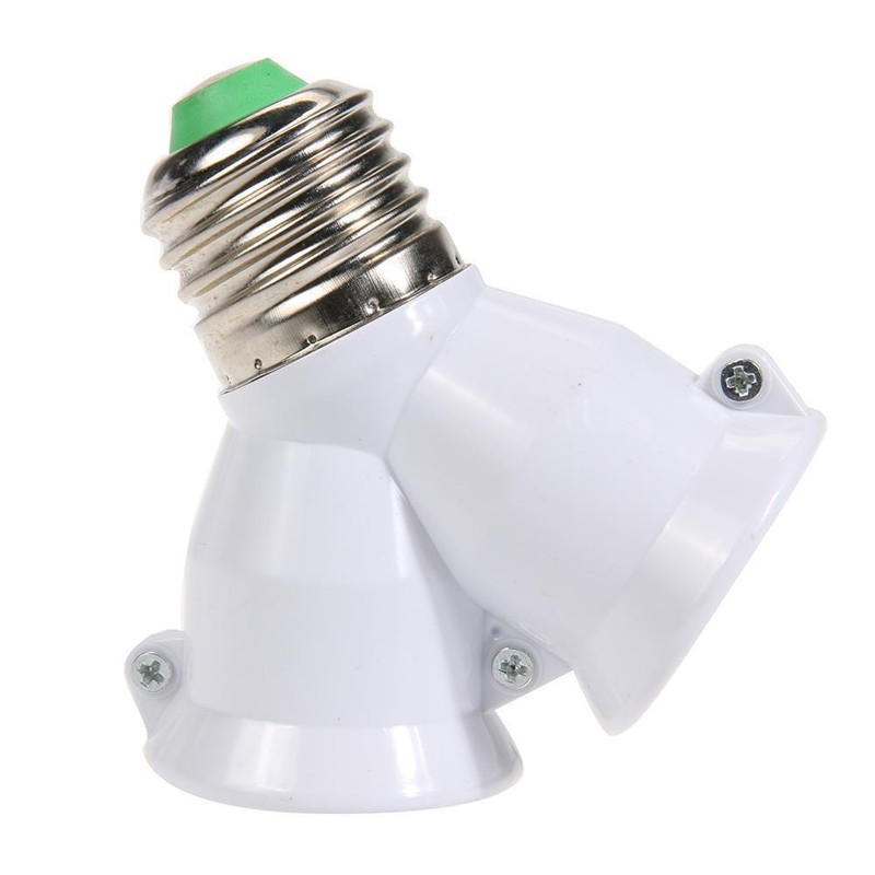 2 in 1 E27 Lamp Socket Splitter Adapter Light Double Y Bulb Base Stand Holder 2X gallery