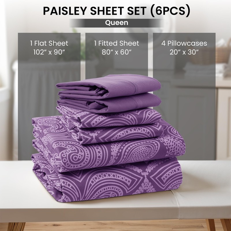 Lux Decor Collection Bed Sheets - 6 Pc Queen Size Sheets - 1800 Thread Count gallery