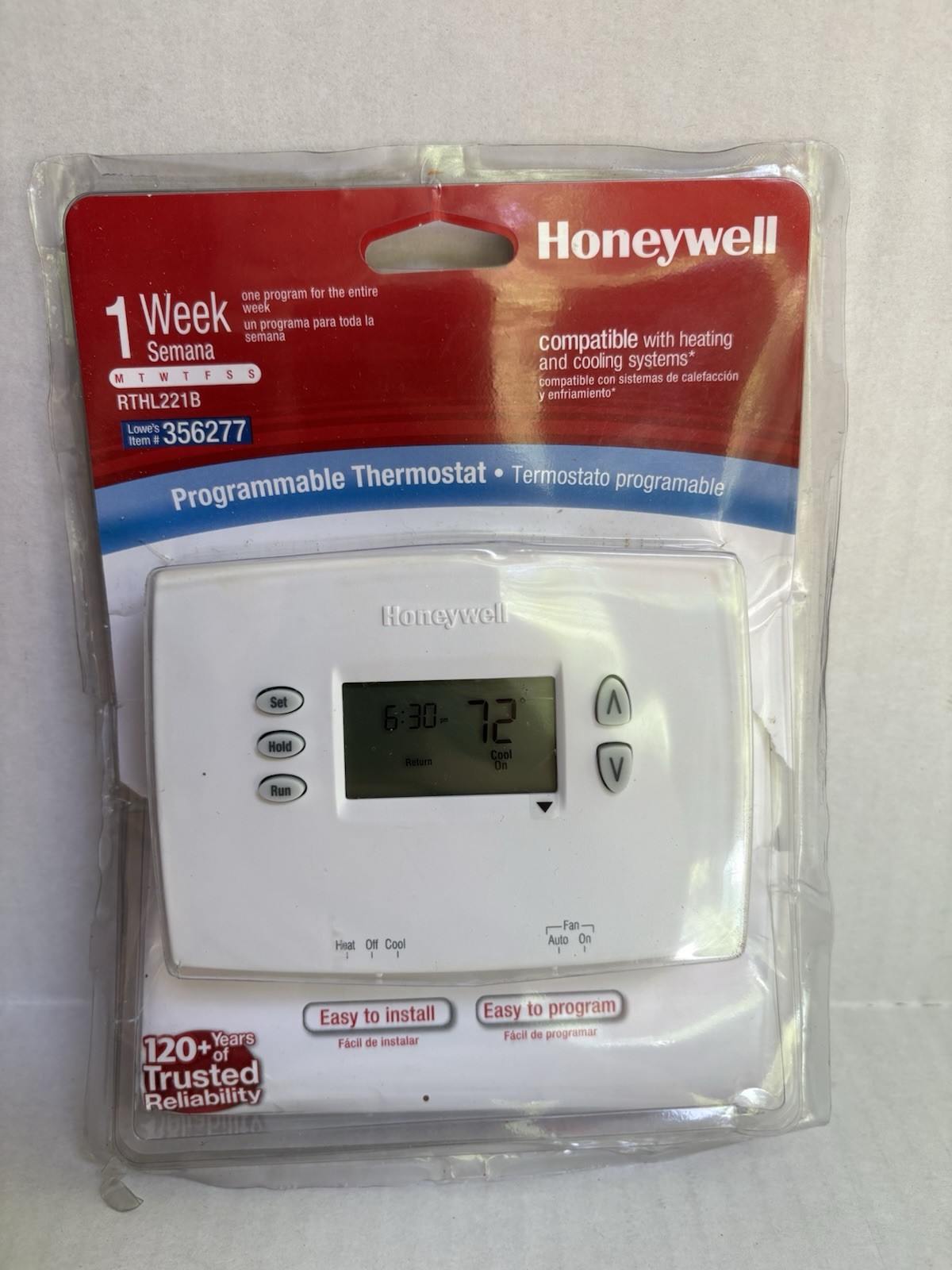 Honeywell Digital 1-Week Programmable Thermostat RTHL221B NEW gallery