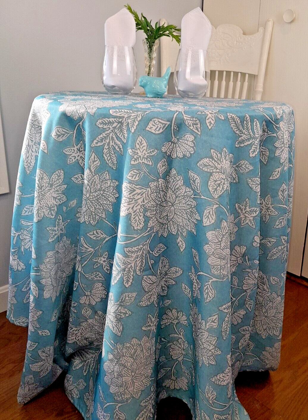 Tommy Bahama Tablecloth 60X40 Seascape Blue Floral Ocean Reef Coastal Nautical gallery