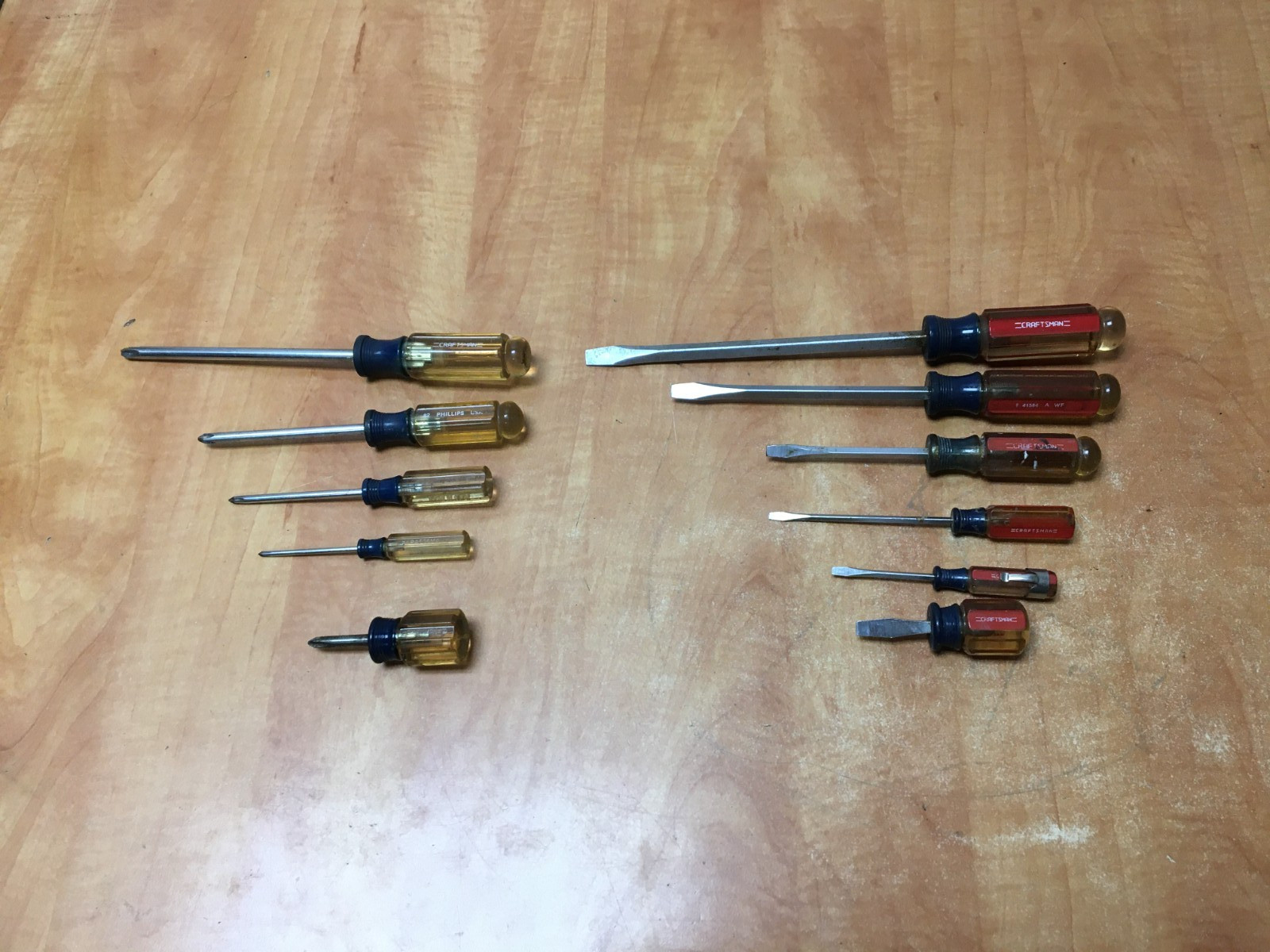 Craftsman Screwdriver Set Slotted Flat Head 1/8 - 5/16 Philips #0 to 3 Lot of 11 gallery