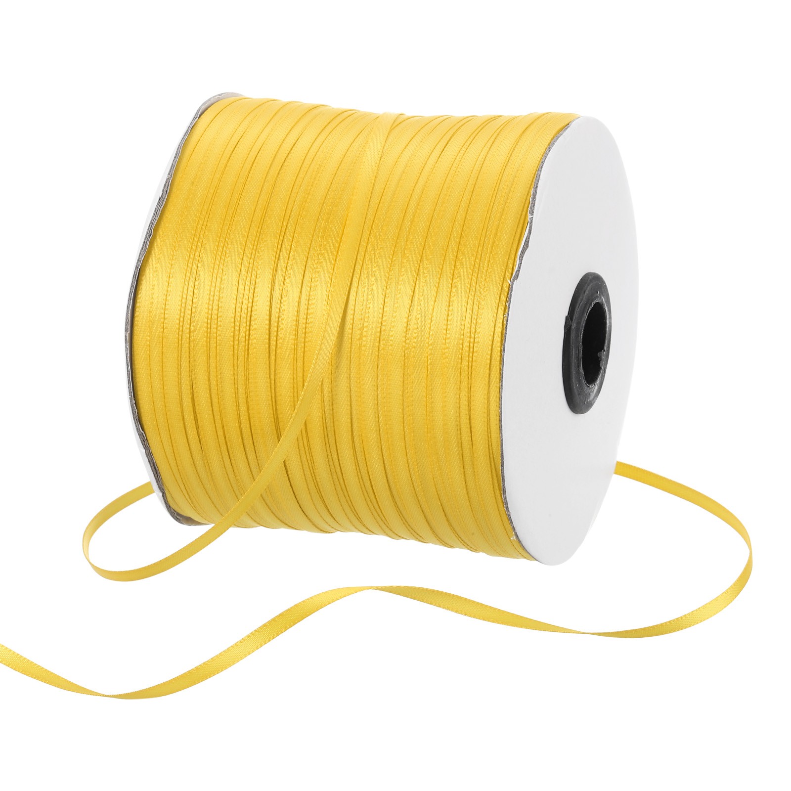 1/8" 500 Yard Satin Ribbon Thick Double Face Grosgrain Silk Ribbon Olive Yellow gallery
