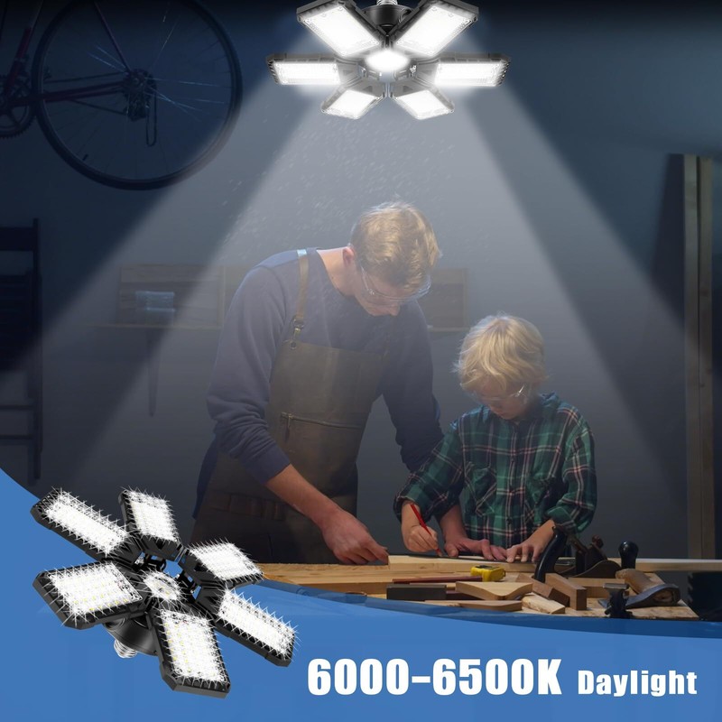 Strong Triburst Multi-Directional 16000 Lumen Super Bright LED Garage Light Defo gallery