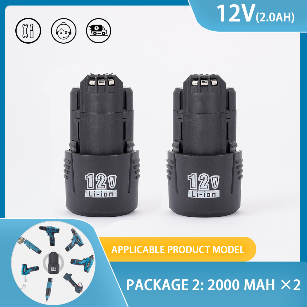2X 12V 2Ah Lithium Ion Battery For Bosch BAT411 BAT412 BAT414 GSR GDR GSB GWI US gallery