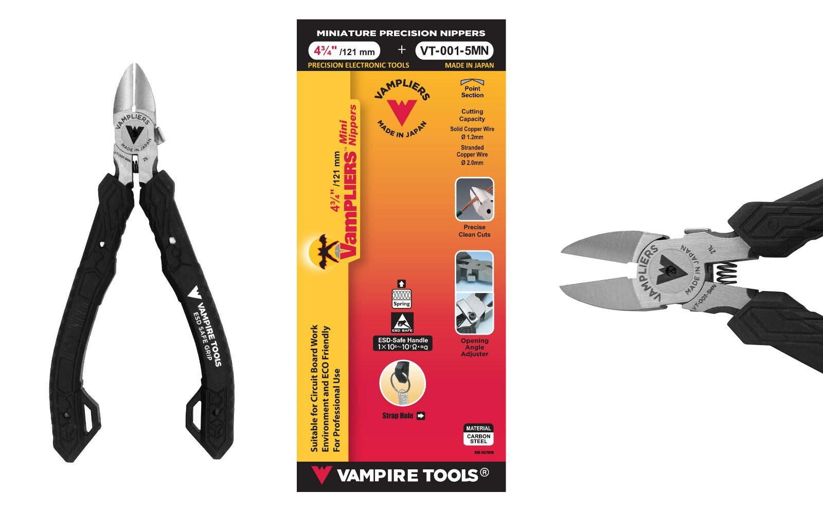 VT-001-5MN - VAMPLIERS 4.75" Mini Nippers ESD Safe for Electronics Repair gallery