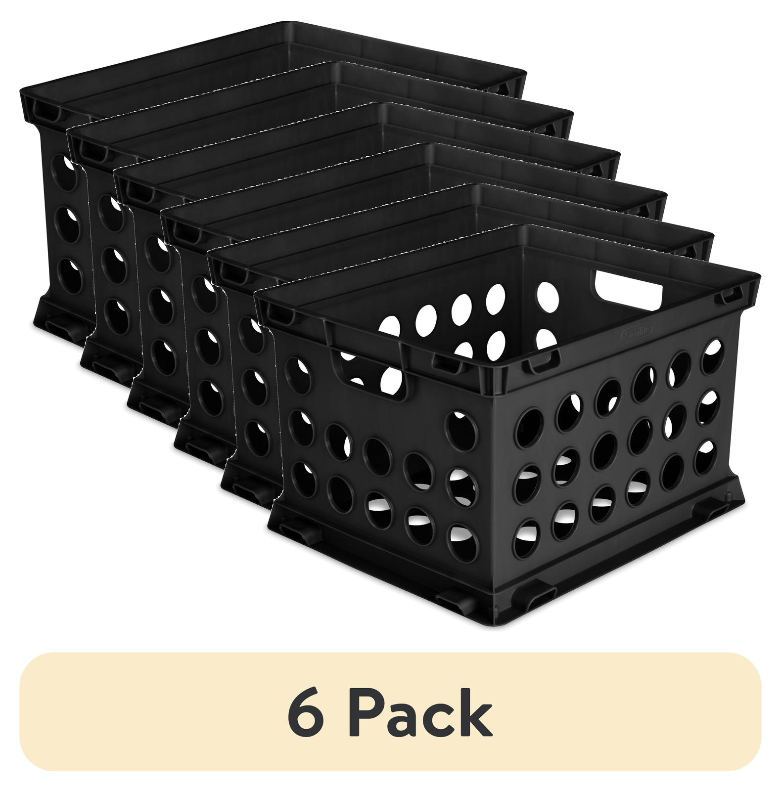 (6pack)File Crate,Versatile Plastic Bin,Letter or Legal-Sized File Storage,Black gallery
