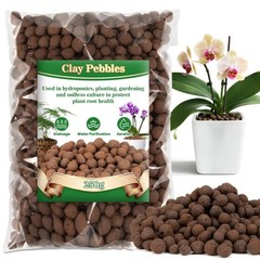 RAINFLOW Leca Clay Pebbles for Plants – 5mm-10mm Balls 5-10 mm, brown