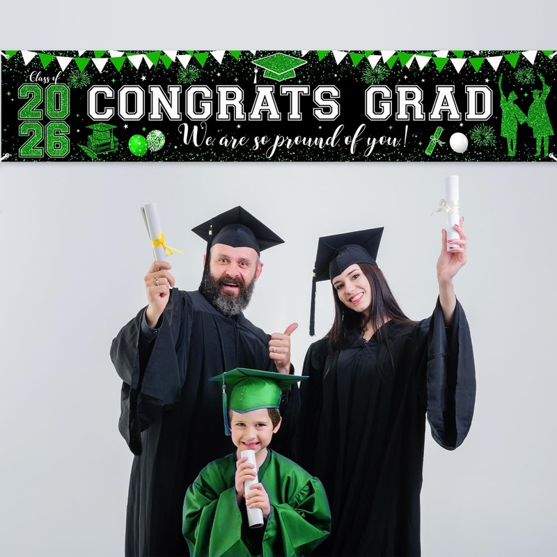Green Graduation Decorations Outdoor Congrats Grad Banner Large We Are So Pro... gallery