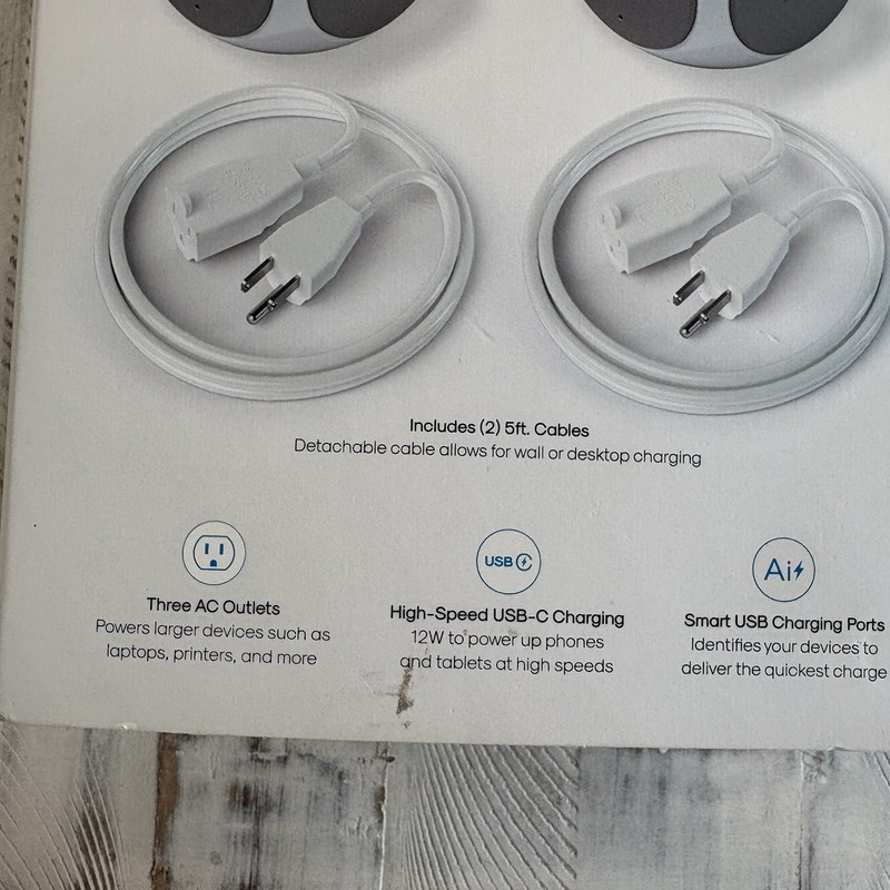 2 Atomi Power Cubes (3) AC Outlets + 12W USB-C Port + (2) Smart USB-A Ports ~NIB gallery