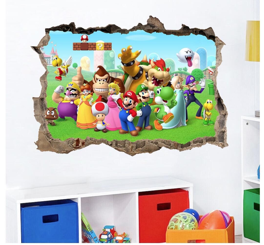 ALL Super Mario Bros Removable Wall Stickers Decal Kids Home Decor ship from U.S gallery
