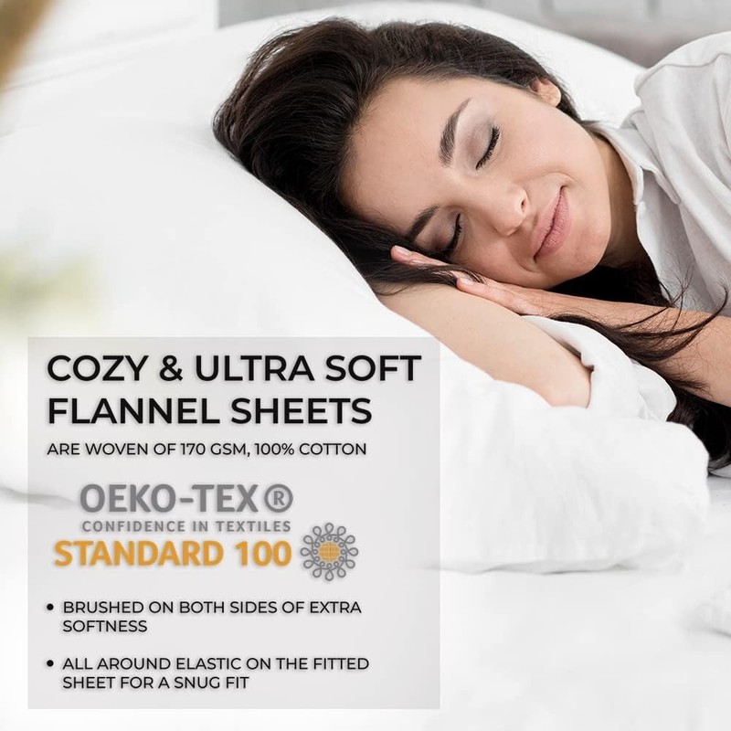 Ultra Soft Extra Deep Pocket Queen Flannel Sheets - OEKO-TEX Certified Comfort gallery