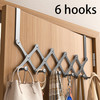 Retractable Over The Door Hook Rack - 6-Hook Expandable Hanger-Space-Saving gallery