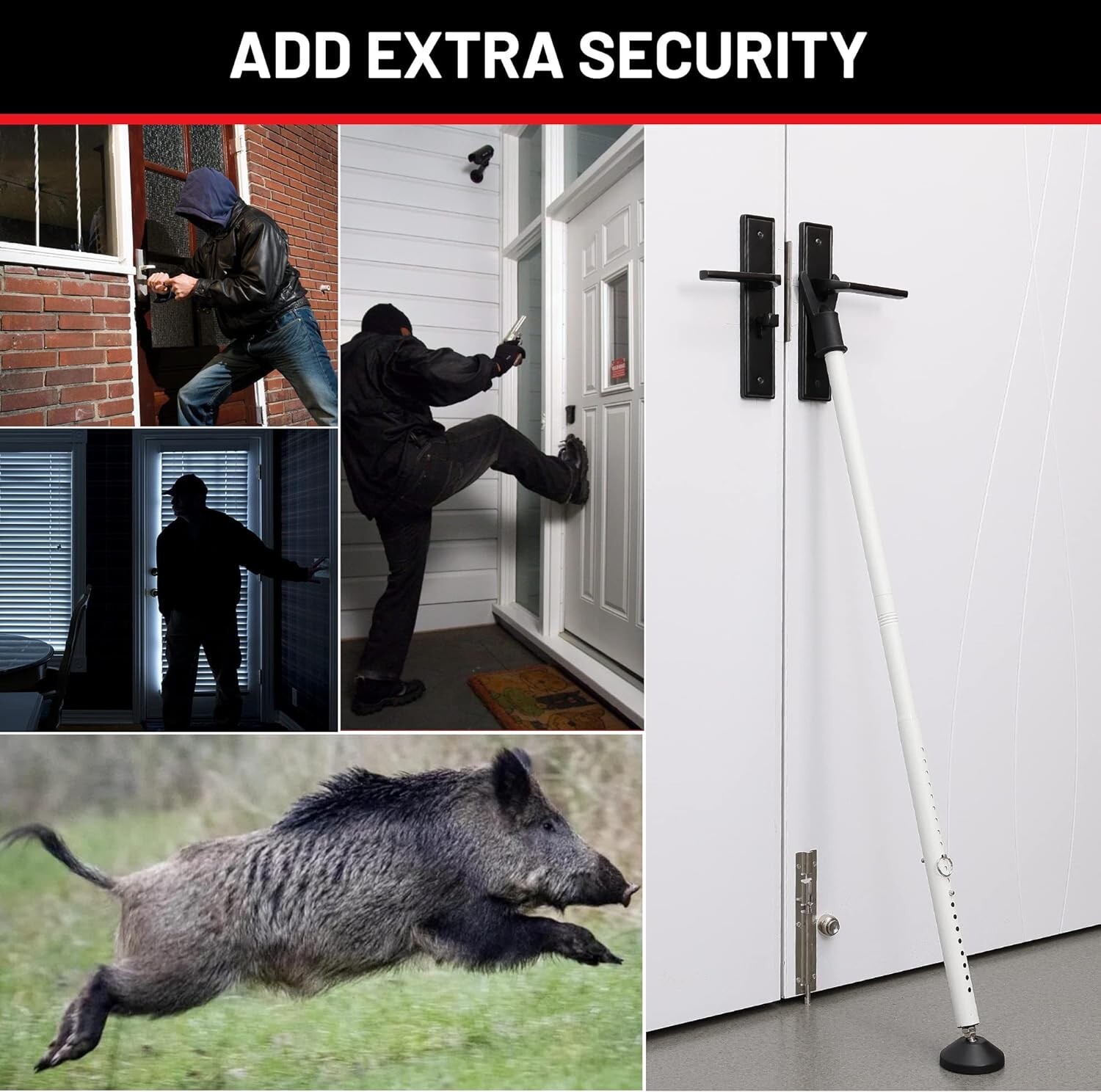 Door Security Bar Lock Entry Barricade Reinforcement Burglar Safety Lock Stopper gallery