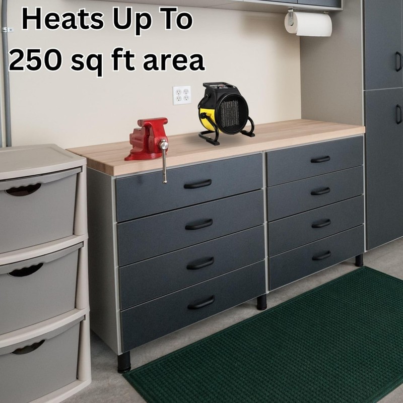 Electric Forced Air Heater with Pivoting Base 5,120 BTU, Yellow gallery