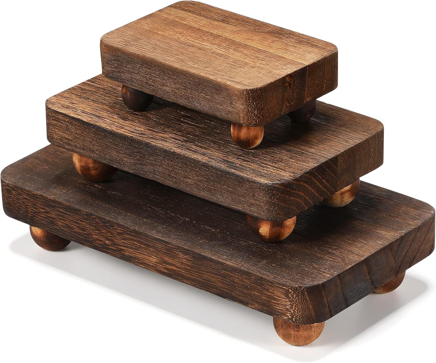 3 Pcs Wooden Risers for Display Pedestal Stand Wooden for Decor Farmhouse Vintag gallery
