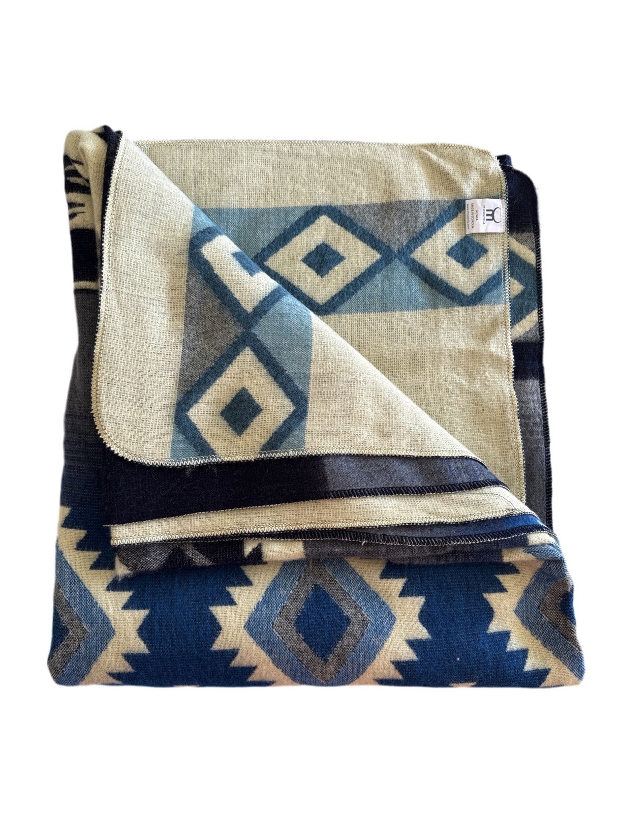 Alpaca Blanket - Cozy Colorful Native Pattern Throw - Made in Ecuador - 20265 gallery