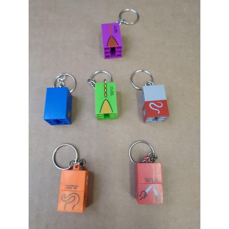Stackerz Building Block Dinosaurs Character Key Chains 2 pieces lot of 6 gallery
