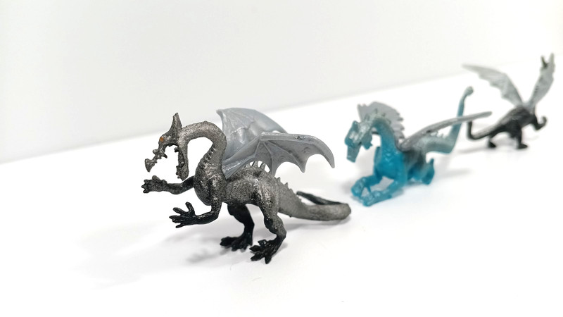 Mini Dragon Toy Figures Plastic Rubbery Set of 3 Miniature gallery