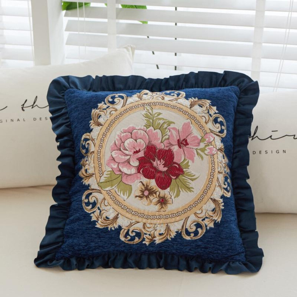 Throw Pillow Case Cushion Cover Pillowcase Floral Ruffle Sofa Living Room Decor gallery