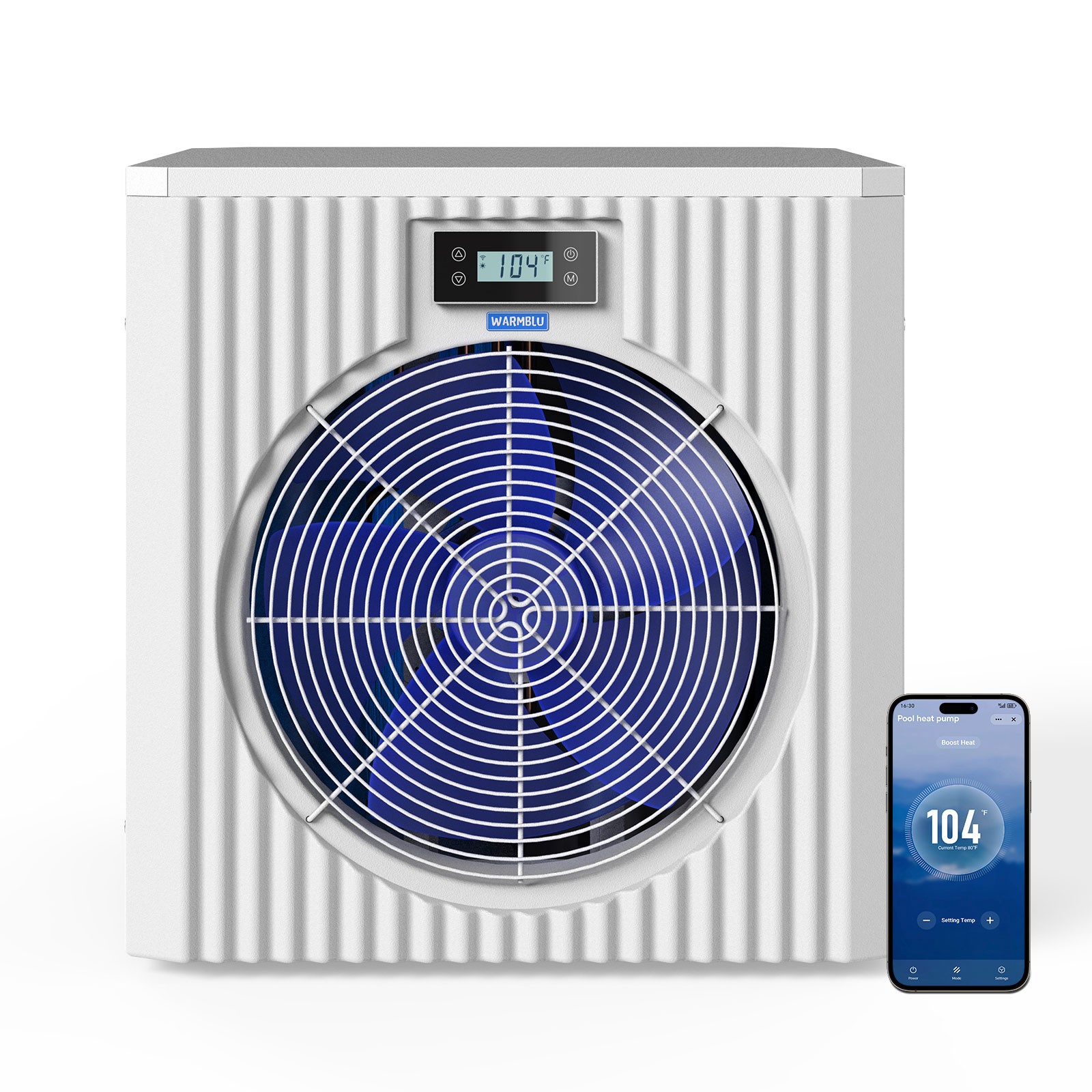 High Efficiency 18,000 BTU Pool Heater COP 4.1, WiFi Control, 5000 Gal gallery