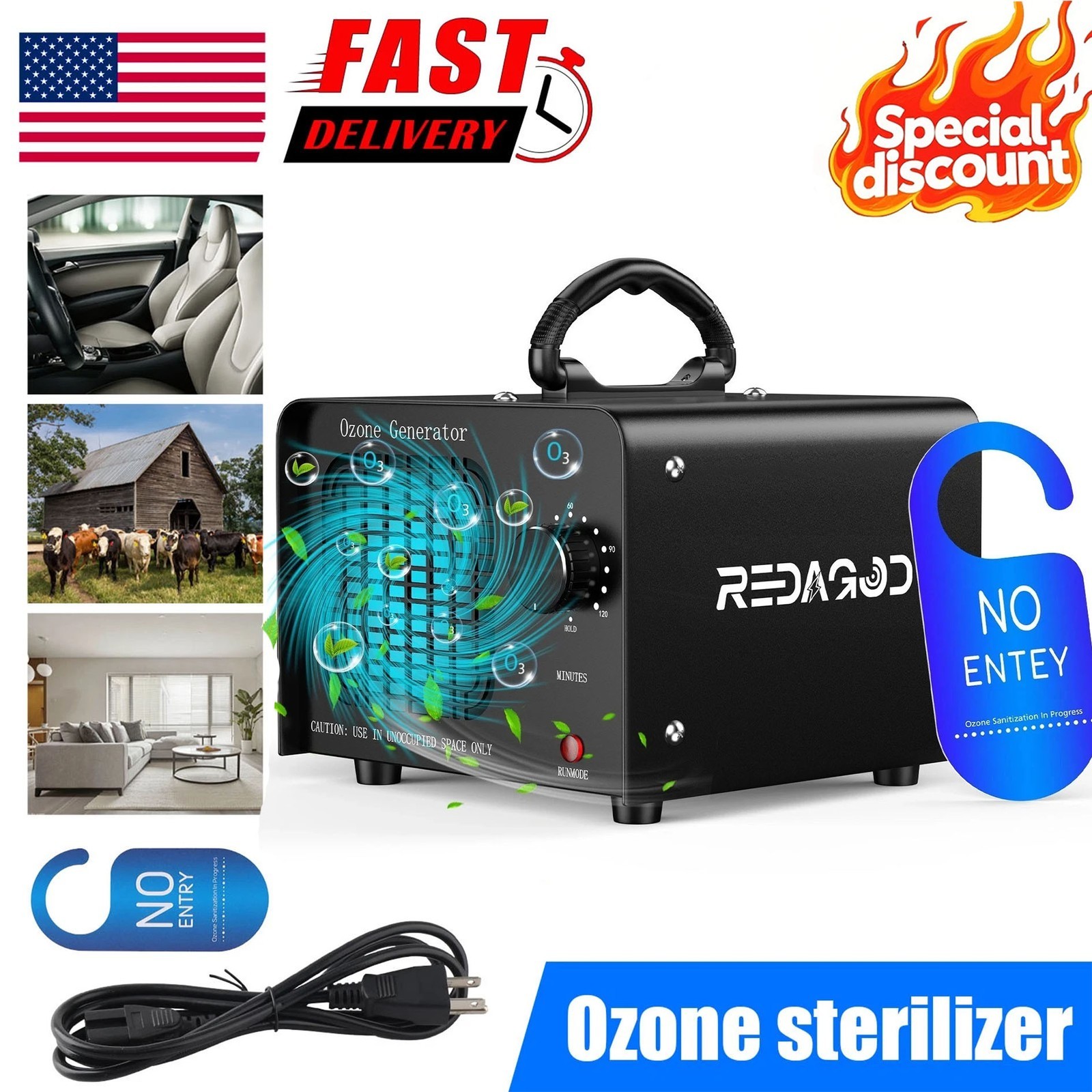 48000mg/h Ozone Generator Machine Air Purifier Ionizer Ozonator Timer for Home U gallery