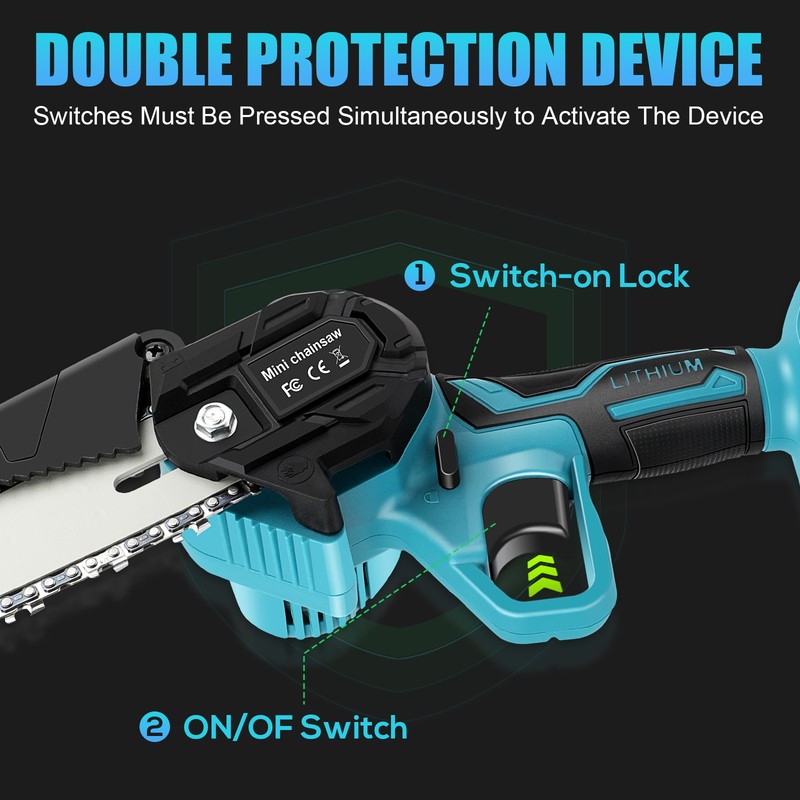 6" Electric Mini Chainsaw Cordless Handheld Saw 2 Battery + 2 Chains for Makita gallery