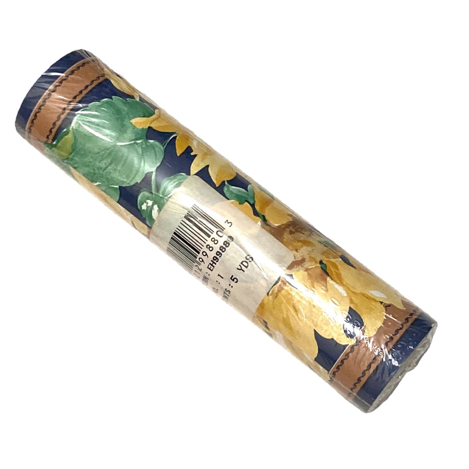 Country Kitchen Sunflower Navy Blue Tan Flower Floral Stitch Wall paper Border gallery