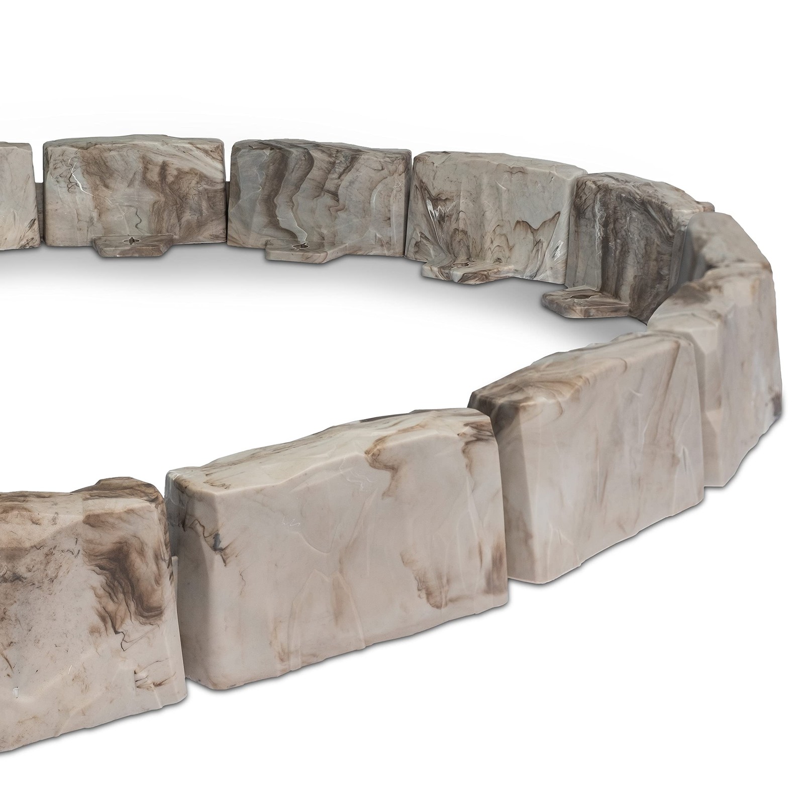 Landscape Edging 2.7 Tall 15 Foot Kit Brown Stone Look EasyFlex No-Dig Anchoring gallery