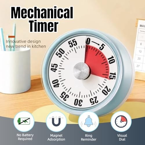 Kitchen Timer,Visual Timer,100% Mechanical Desk Timer,No Batteries gallery