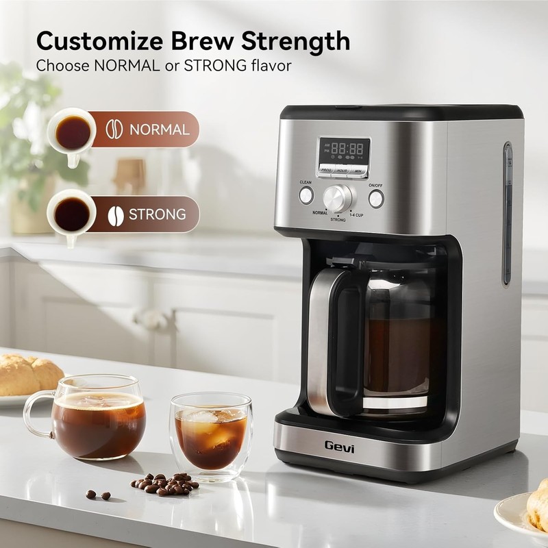 Gevi 14-Cup Programmable Coffee Maker, Drip Coffee Machine with Normal & Strong gallery