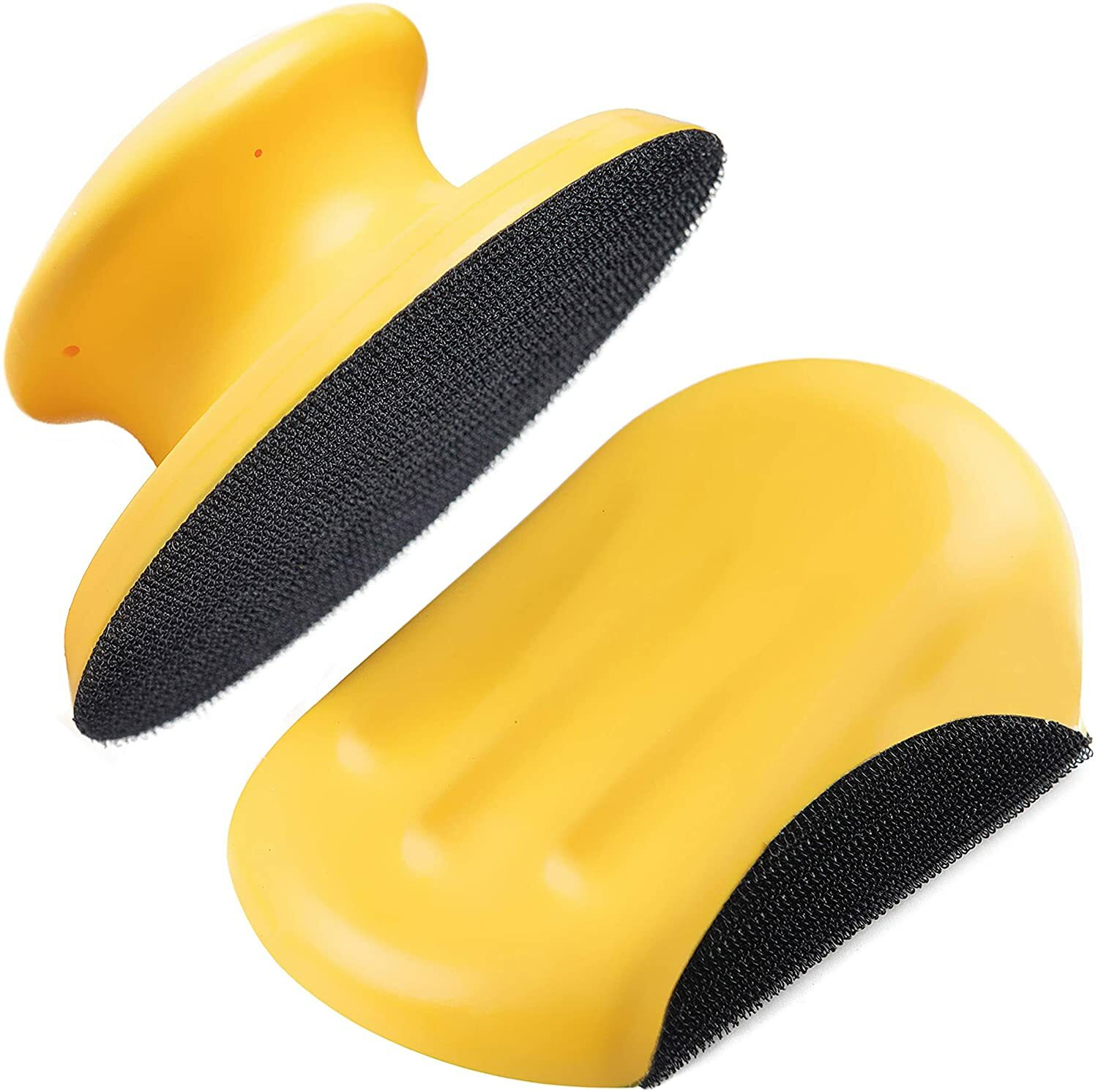 2x 5 in Mouse & Round Foam Hand Sanding Blocks Pad Hook Loop Discs Backing Plate gallery
