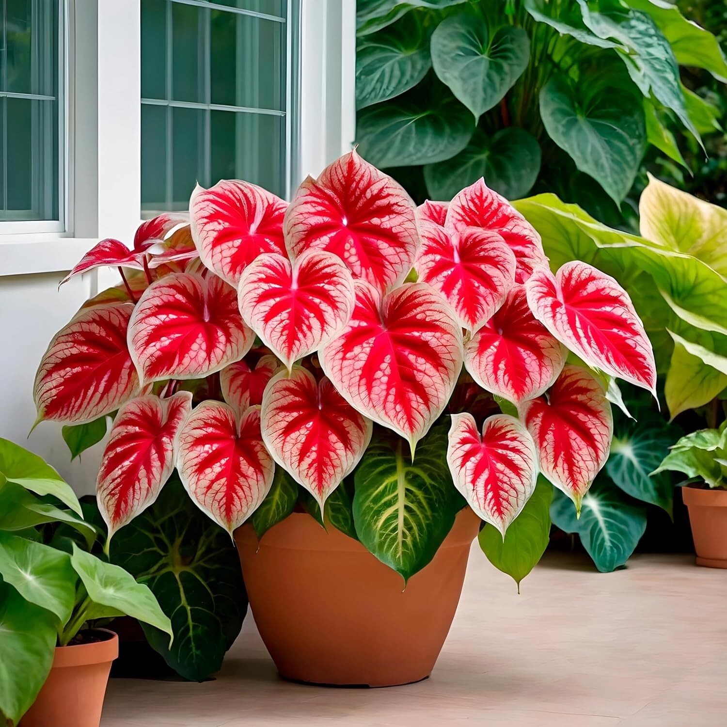Crimson Sky Caladium Bulbs for Planting - Perennial Hosta (6 Bulbs) gallery