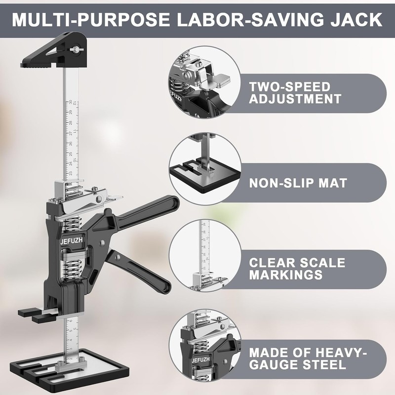 Labor Saving Arm Jack 2 Pack, Load Bearing 440 lb Metal Lifter Height Adjustment gallery