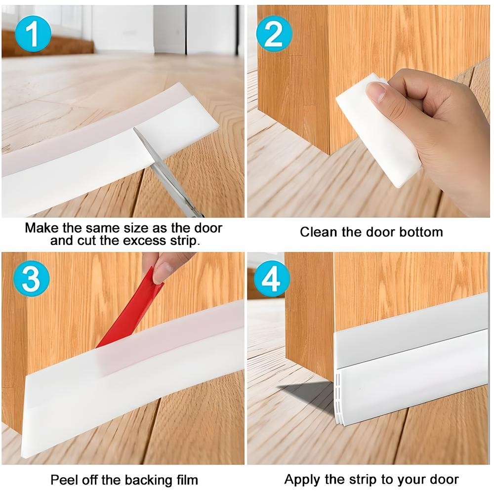 Strong Adhesive Under Door Sweep Weather Stripping Door Draft Stopper Blocker US gallery