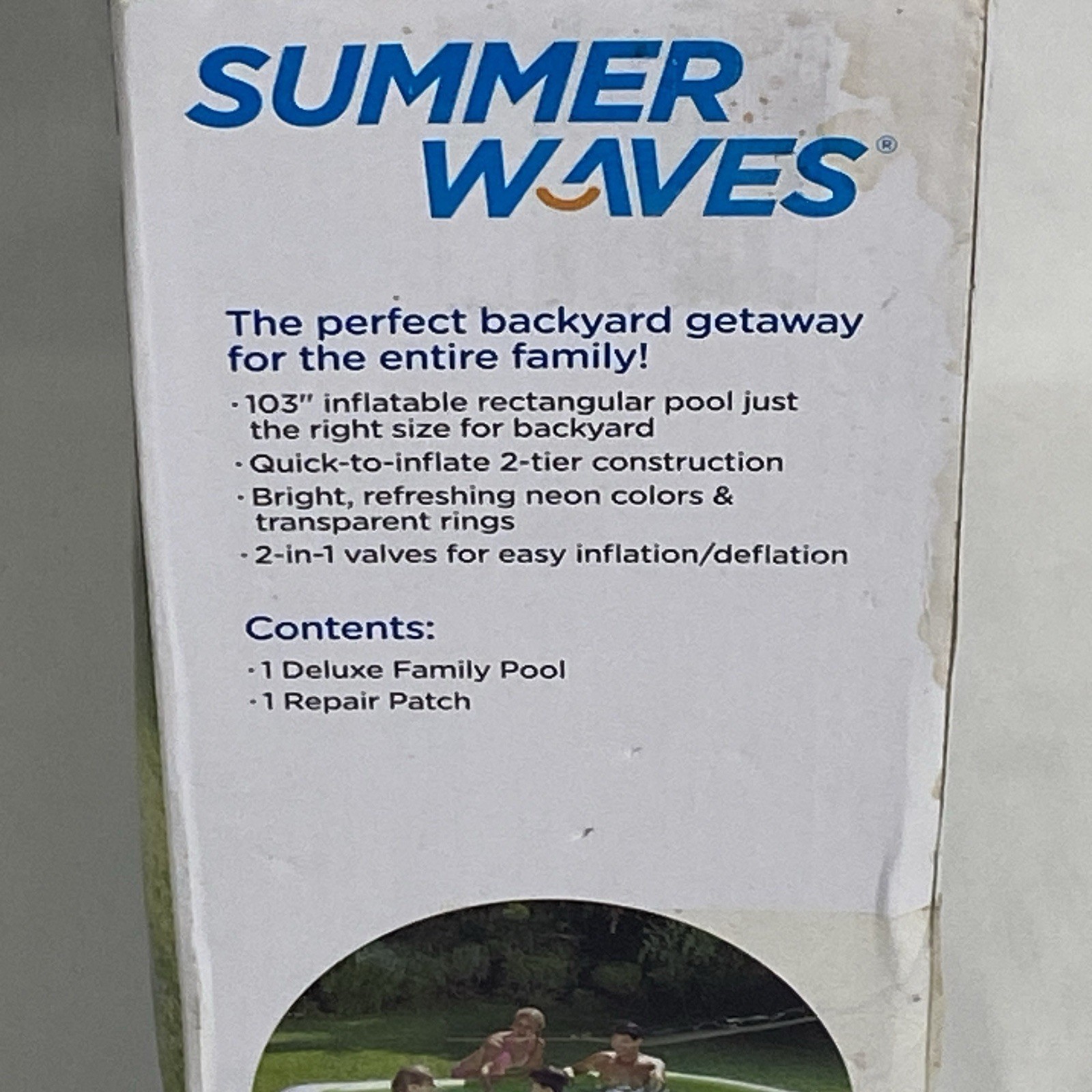 Summer Waves Deluxe Family Pool Inflatable Rectangular Pool 103" x 69" x 22" gallery