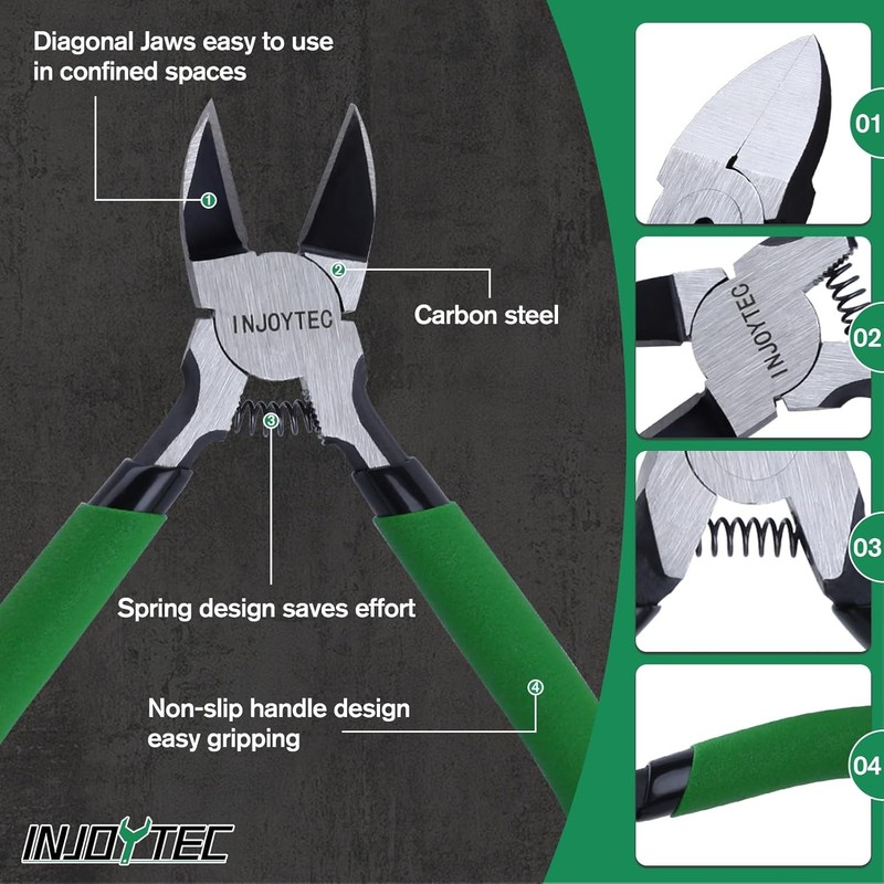 5 Inch Ultra Sharp Wire Flush Cutters Heavy Duty 5, Green gallery